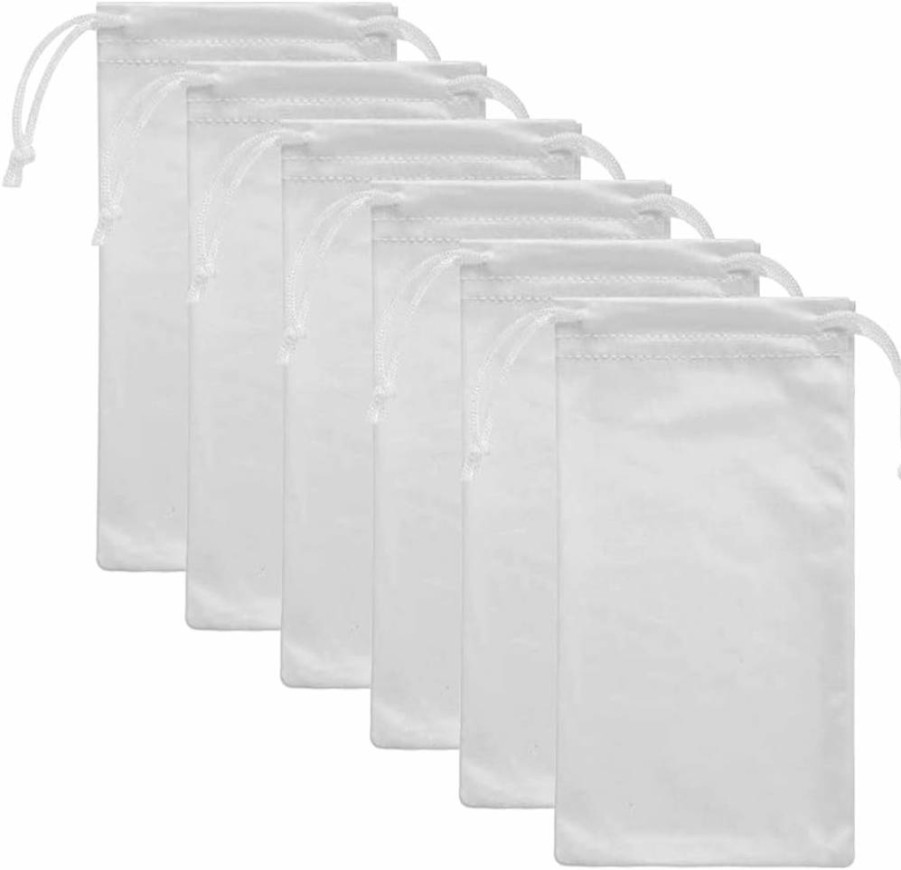 Groupcow 6-Pack Microfiber Eyeglasses & Sunglasses Pouch with Phone Storage, 7.1 x 3.5 Inch Protective Carrying Case