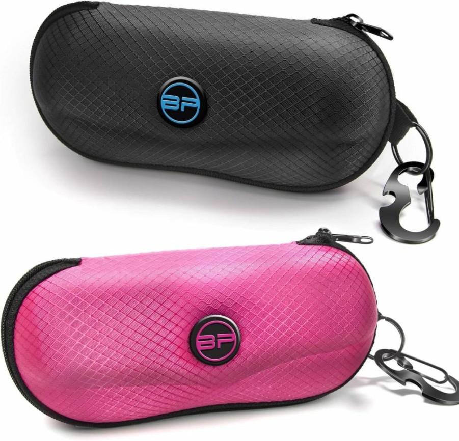 BLUPOND Sunglasses Case with Metal Hook - Semi Hard EVA Shell, Belt Clip, Portable Eyewear Storage for Sun Glasses
