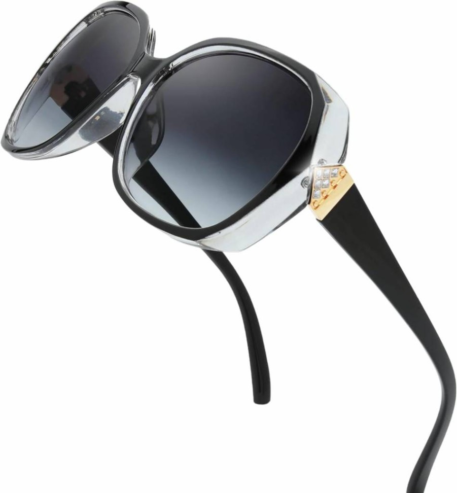 The Fresh Women's Oversized Square Sunglasses - Jackie O Cat Eye Butterfly Design - Fashion UV Protection - Gift Ready Packaging
