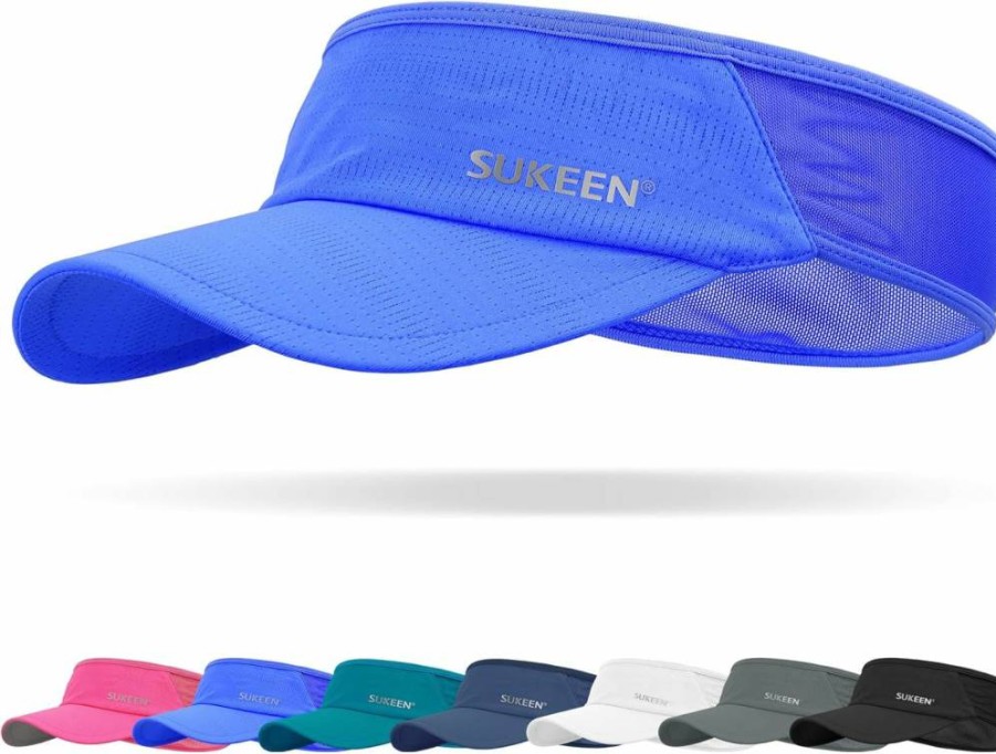 Sukeen Lightweight Stretchy Sports Visor Hat for Men & Women - Packable, Cooling Sun Protection for Running, Tennis, Golf