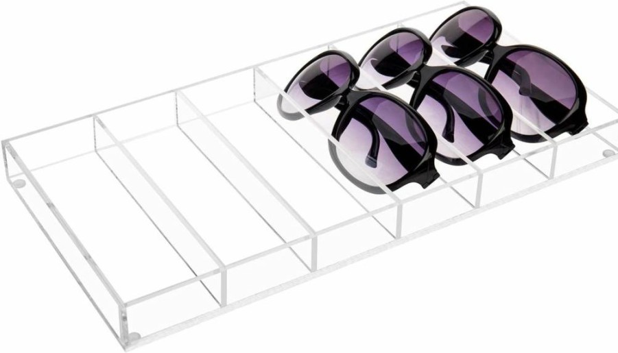 MyGift Acrylic Sunglass & Eyeglass Organizer Display Tray - Jewelry and Makeup Storage Holder for Drawer or Countertop