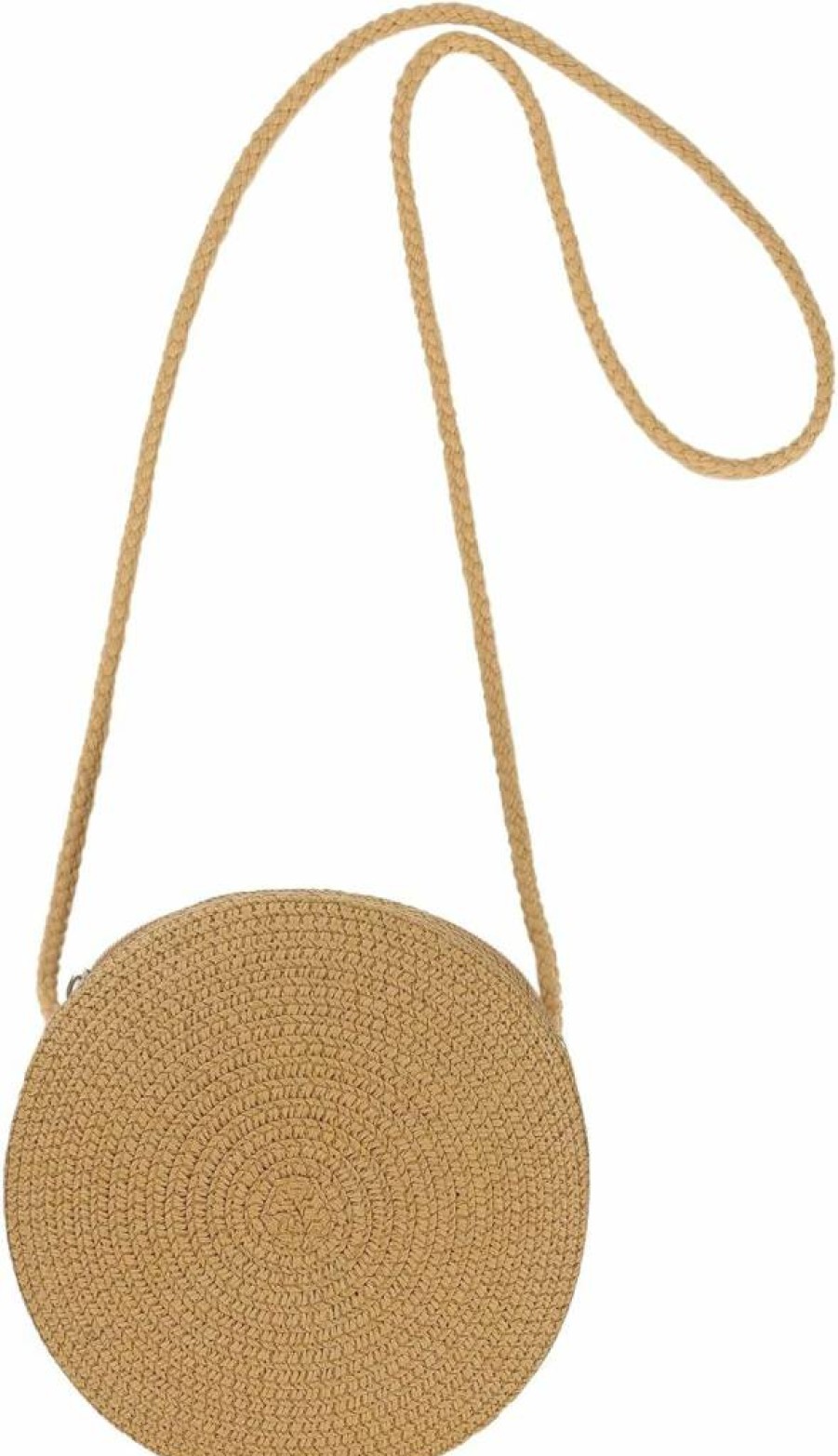 Yomietar Women's Small Round Straw Crossbody Bag - Summer Beach Shoulder Purse & Handbag for Women