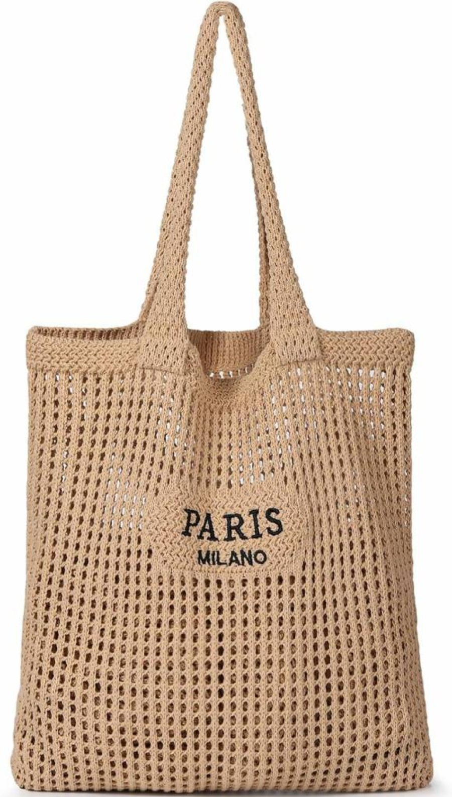 Sightor Crochet Mesh Beach Tote Bag for Women - Handmade Boho Summer Hobo Bag, Lightweight Knit Vacation Purse
