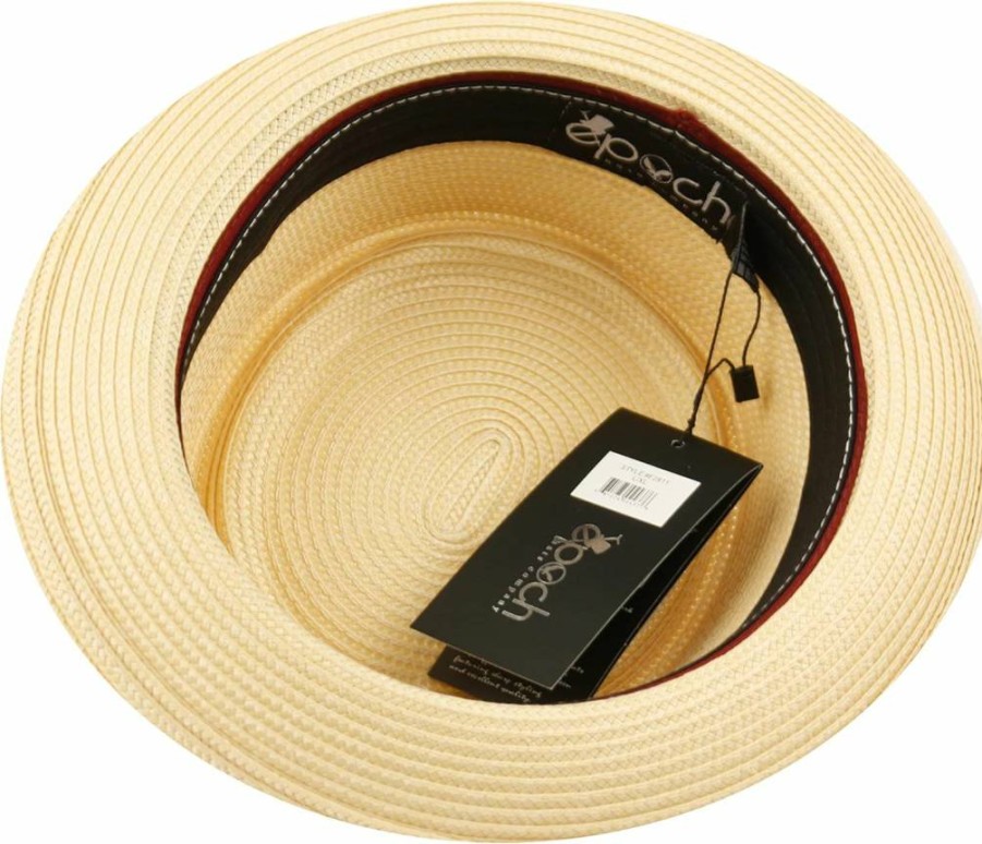 Epoch Hats Company Men's Straw Fedora Hat with Upturned Brim – Summer Derby Style Pork Pie Hat for Men