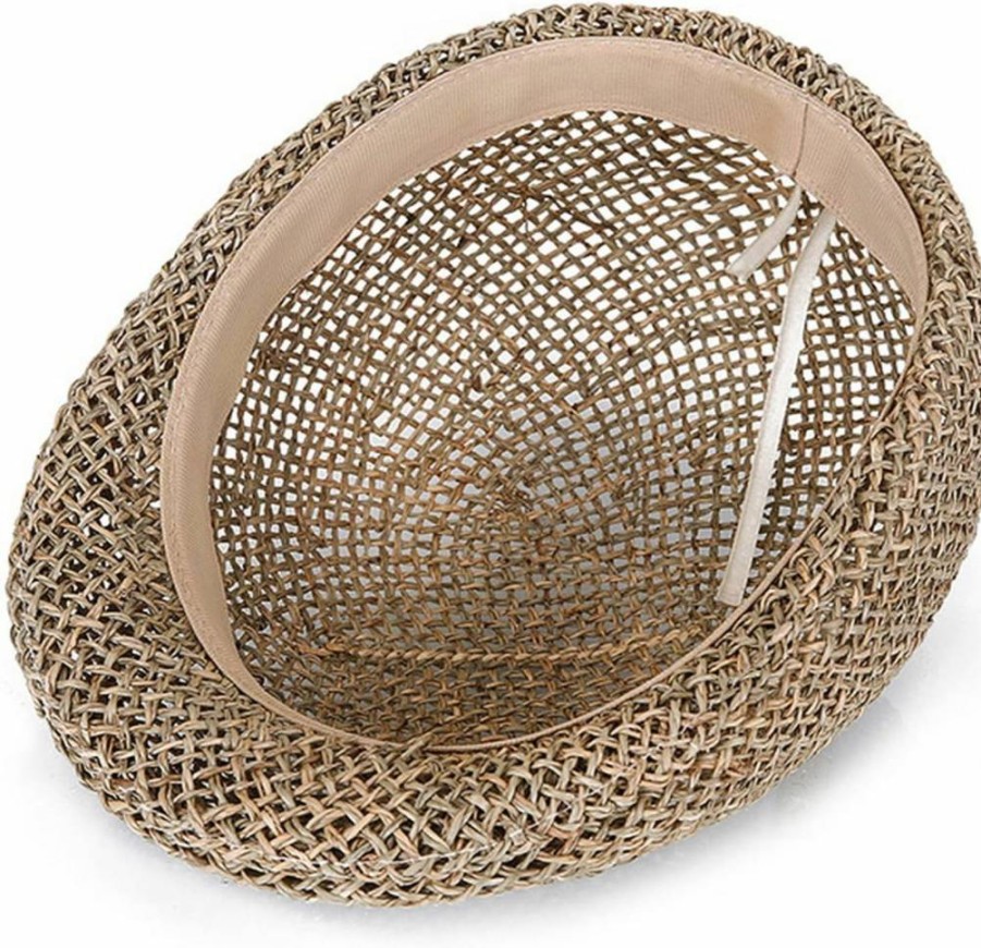 Brcus Men's Summer Straw Ivy Cap - Breathable Mesh Flat Hat for Driving & Outdoor Activities
