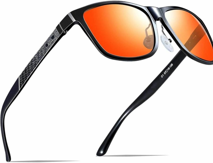 ATTCL Retro Polarized Sunglasses for Men - Vintage Metal Frame Driving Glasses UV Protection