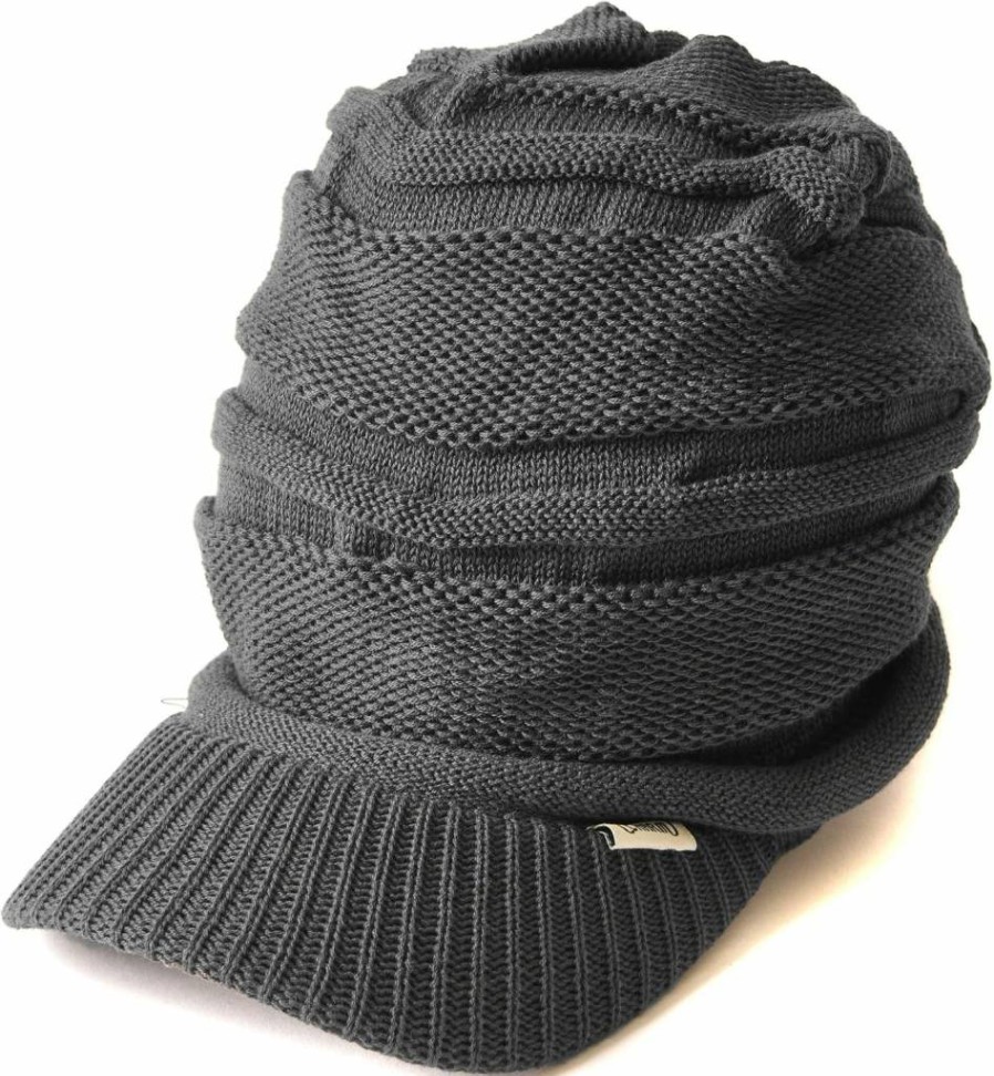 CHARM Unisex Slouchy Knit Beanie Hat - Winter Warm Visor Cap for Men & Women