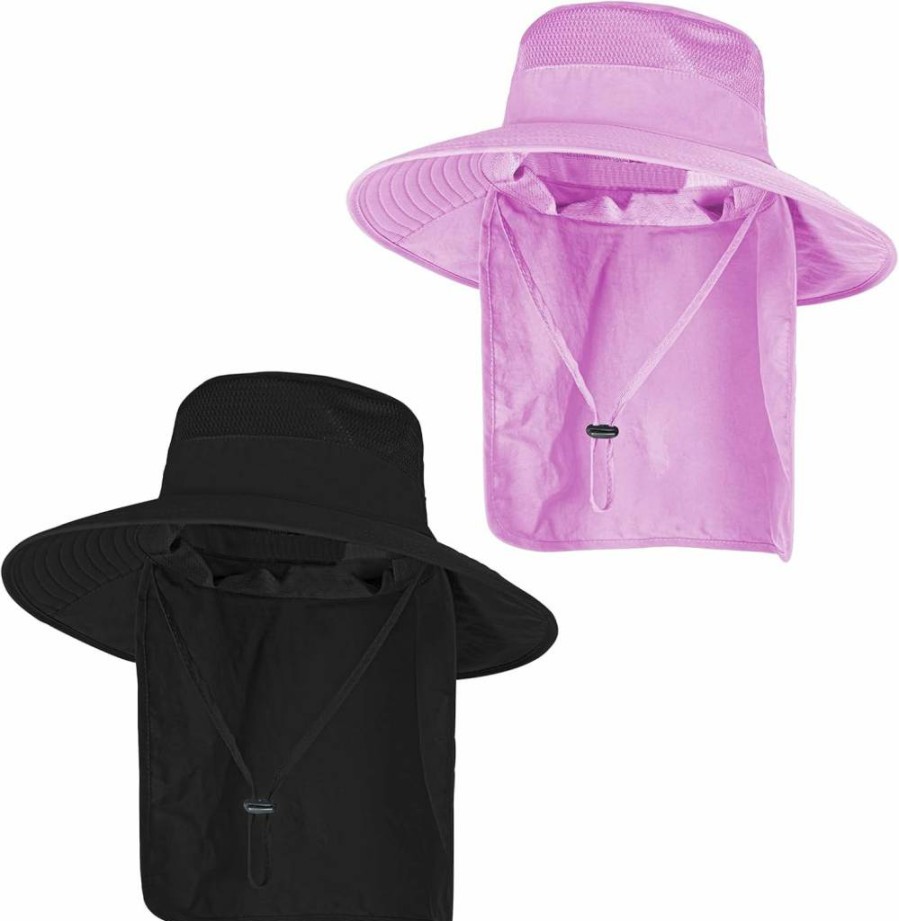 ZOORON UPF 50+ Sun Hat for Men & Women - Wide Brim Breathable Bucket Hat with Neck Flap for UV Protection, Fishing, Safari & Summer Outdoor Activities