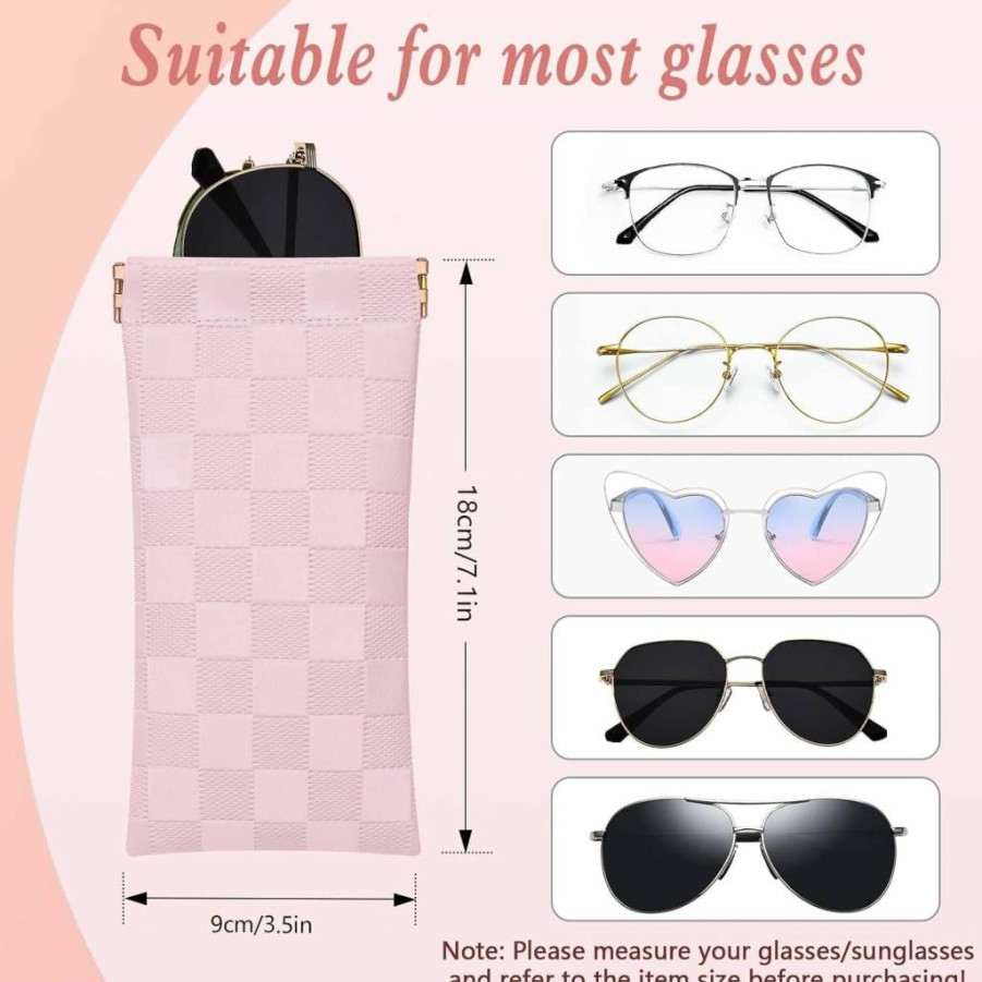 HIGH FIT Soft & Portable Eyeglasses Case with Squeeze-Top Closure, Travel Sunglasses Pouch for Women & Girls, Durable Glasses Storage Bag