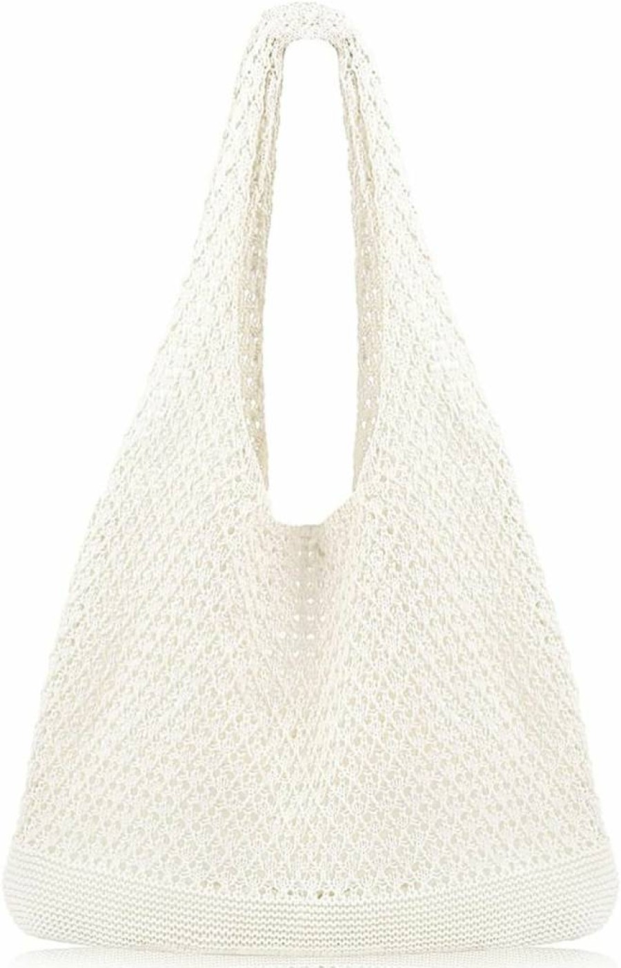 COOKOOKY Crochet Beach Tote Bag for Women - Handmade Hippie Mesh Knit Bag - Summer Aesthetic Beach Tote for Vacation & Travel