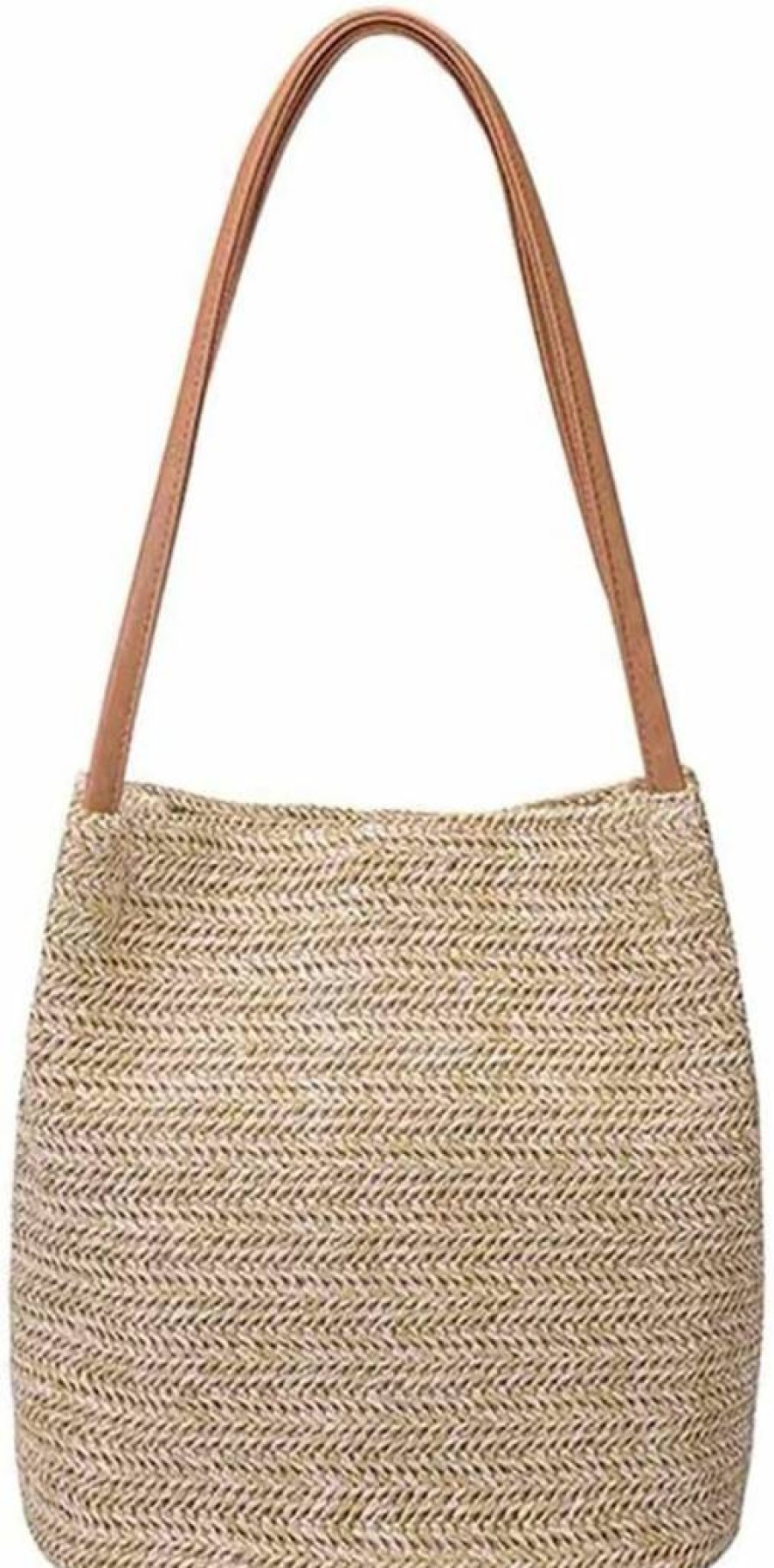 Aphoraeny Straw Beach Bag for Women - Summer Tote Handbag with Shoulder Strap, Lightweight Purse for Vacation & Outdoor