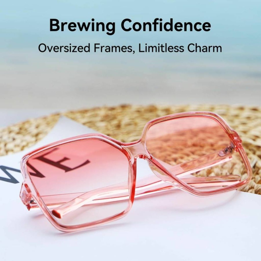Dollger Unisex Oversized Square Sunglasses – UV Protection Fashion Shades for Women & Men