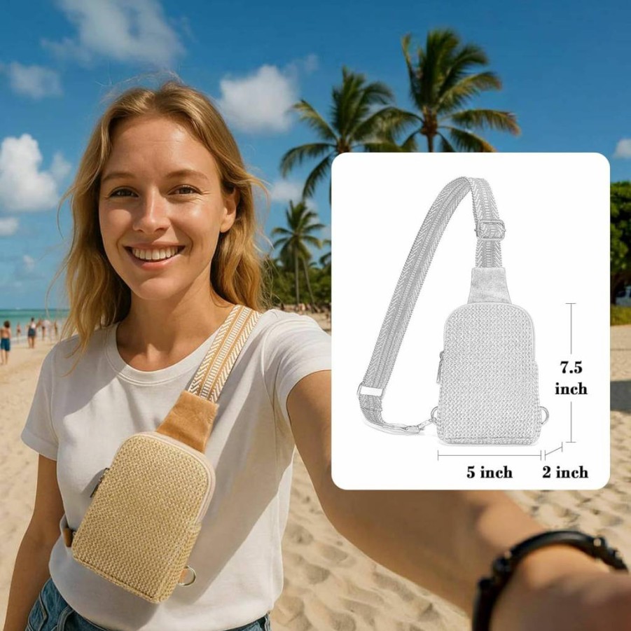 INICAT Women's Rattan Woven Crossbody Bag - Summer Straw Beach Sling Purse for 2025