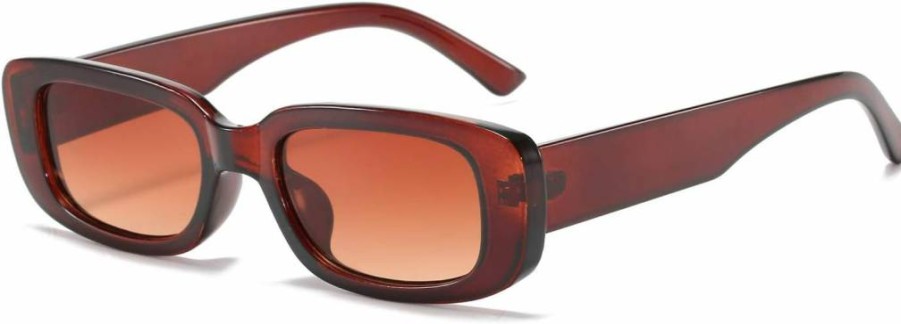 BUTABY Retro Square Sunglasses for Women 90s Vintage Narrow Frame UV400 Protection Fashion Driving Glasses