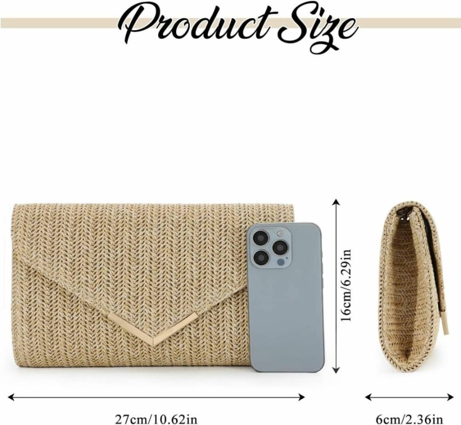 GOKTOW Woven Straw Clutch Purse for Women - Raffia Rattan Beach Handbag for Summer, Wedding, Vacation, Travel, and Evening Parties 2025