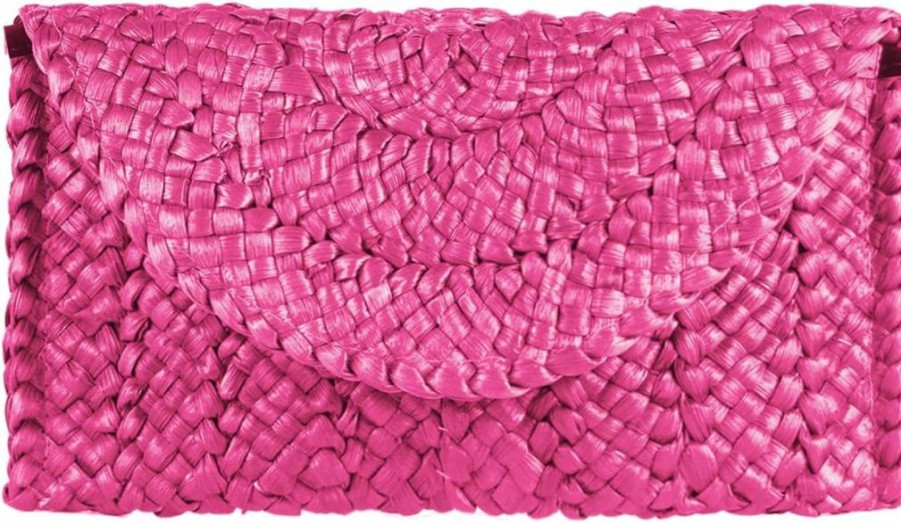 KUANG! Women's Straw Clutch Purse - Handwoven Beach Bag with Shoulder Strap, Elegant Envelope Wallet for Ladies, Summer Fashion Accessory