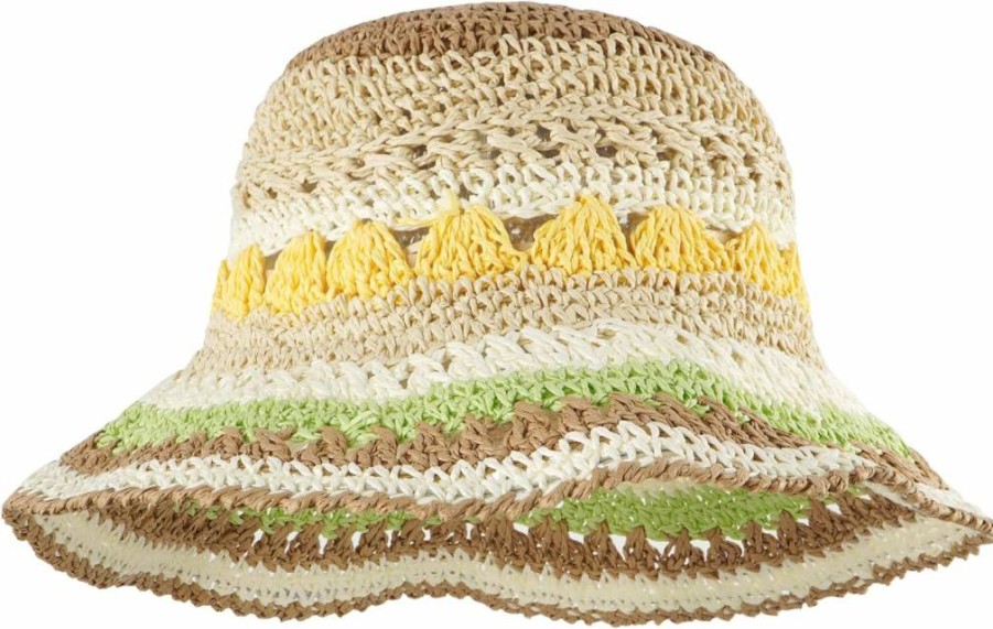 Minache Foldable Wide Brim Crochet Straw Sun Hat for Women - Colorful Summer Beach Visor for Outdoor Activities