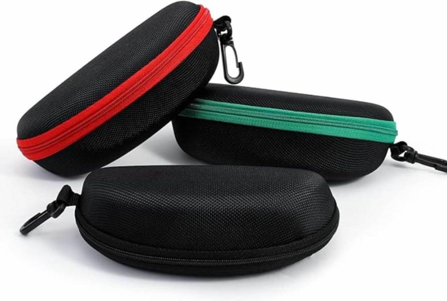 ZONLY 6 Pack Sunglasses Case - Portable Travel Eyeglass Holder with Zipper & Hook, Durable Storage for Multiple Pairs