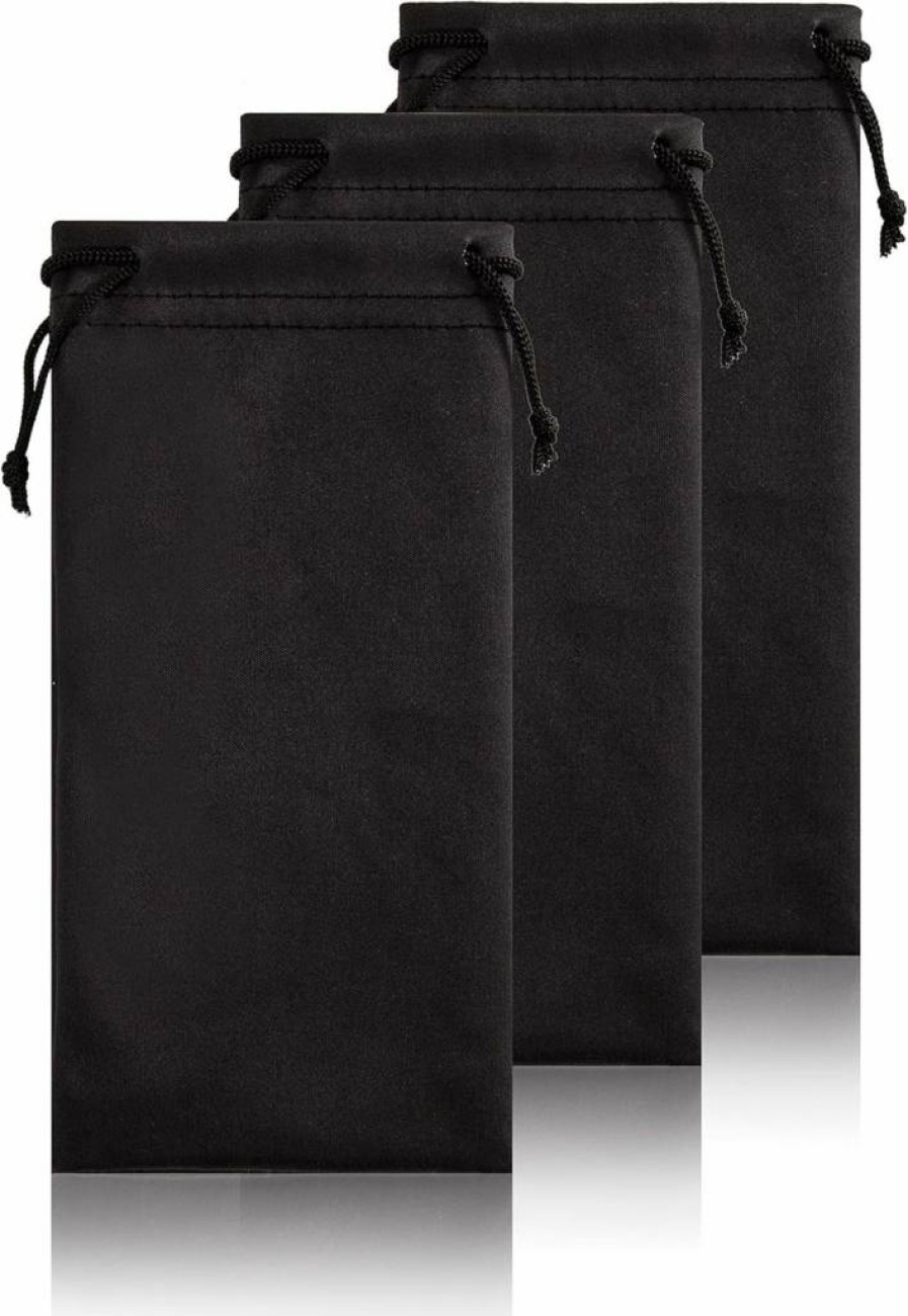 TRIUMPH VISION 3-Pack Soft Microfiber Eyeglass Pouch with Screen Cleaning Cloth - Protective Glasses Case Storage Bag