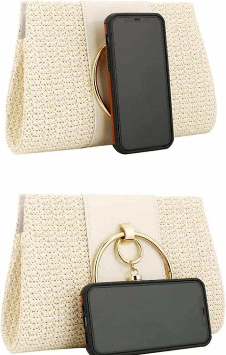 Jessie Women's Straw Clutch Purse - Fashionable Summer Beach Tote with Tassels for Evening Outings