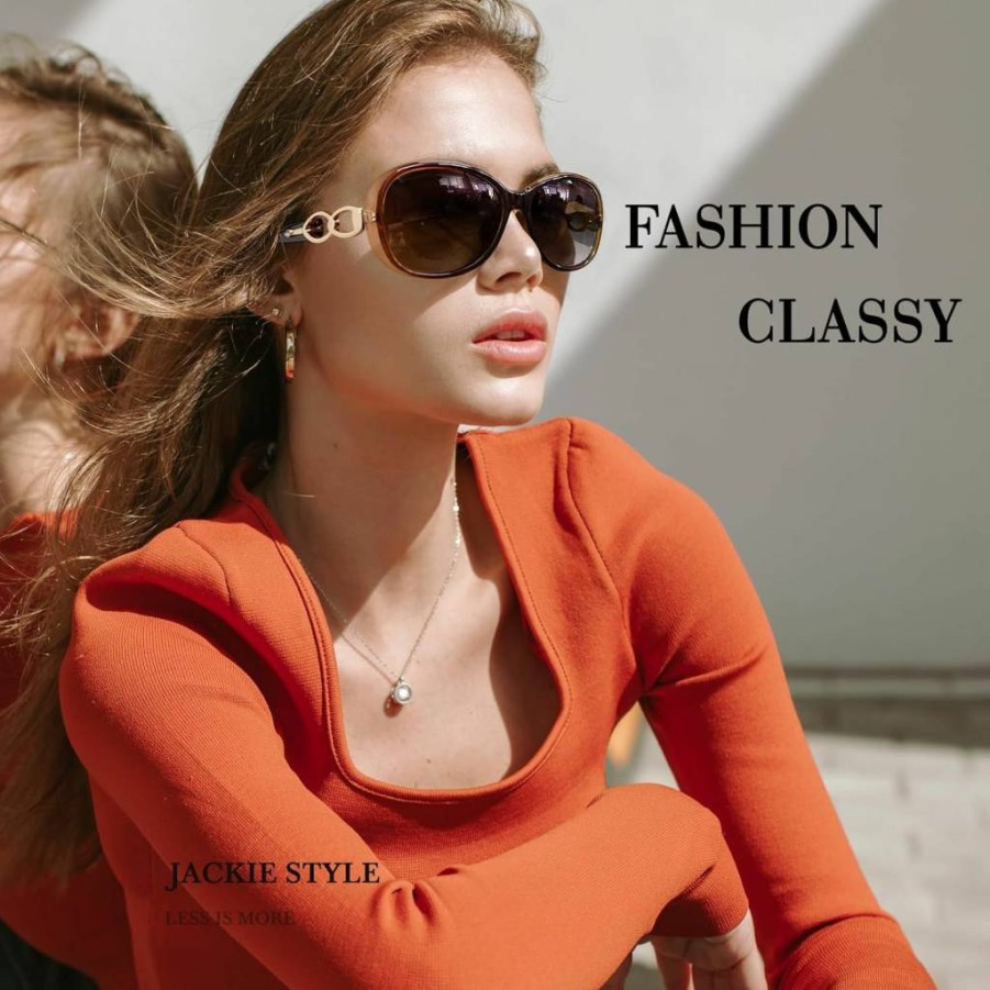 Sunier Women's Polarized Oversized Sunglasses – 100% UV400 Protection, Trendy Fashion Shades (Model S85)