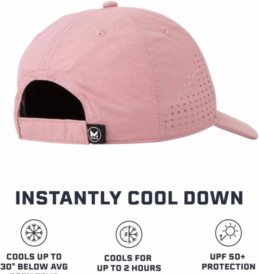 MISSION Cooling Vented Performance Hat for Men & Women - Sweat & Water Activated Tech for Golf, Running & Workouts - Breathable Unisex Cap