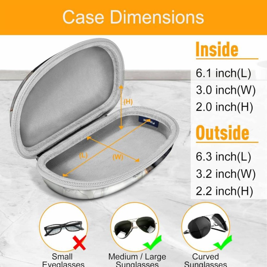 FINTIE Hard Shell Sunglasses Case with Carabiner Clip, Shockproof Travel Eyeglasses Holder for Sports & Outdoor Activities