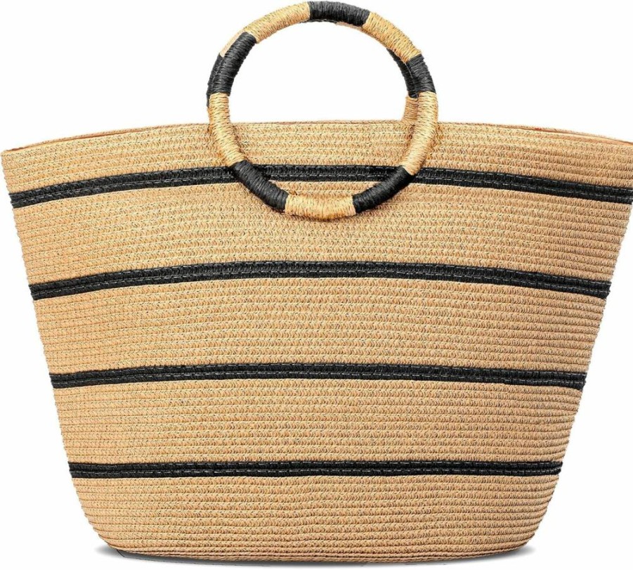 TOFUNTOY Large Woven Straw Beach Bag for Women - Summer Vacation Tote, Holiday Essentials, Durable & Stylish Carryall