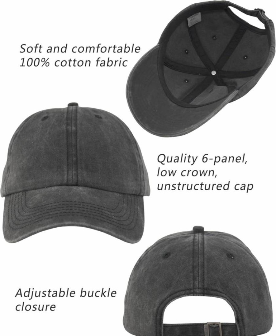 TSSGBL Vintage Washed Cotton Baseball Cap - Adjustable Distressed Dad Hat for Men & Women (S/M/L/XL) Unstructured Low Profile Design