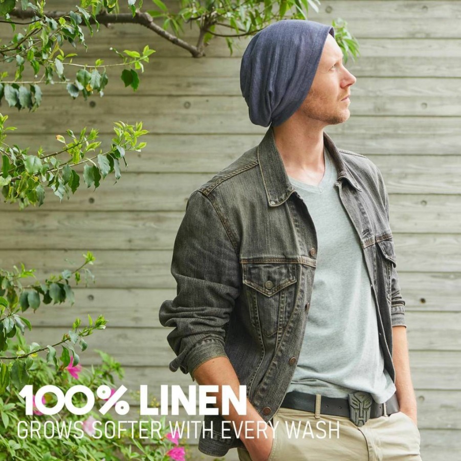 CHARM Men's Lightweight Linen Beanie - Slouchy Summer Knit Hat for Casual Wear