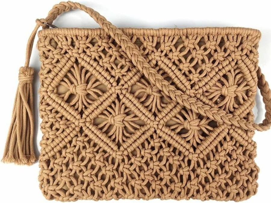 Vavili Boho Crossbody Bag - Handwoven Cotton Rope Shoulder Purse for Women, Summer Beach Clutch, Handmade Festival Bag