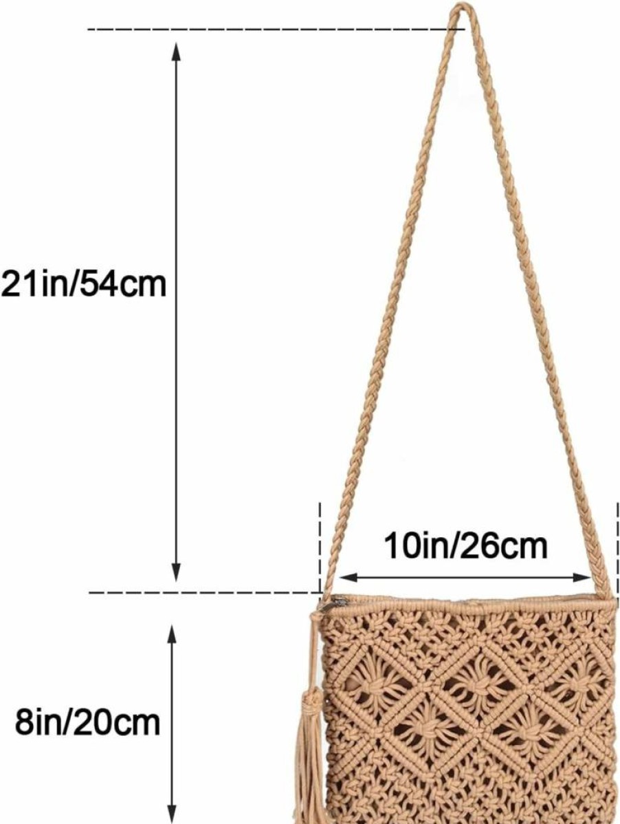 Vavili Boho Crossbody Bag - Handwoven Cotton Rope Shoulder Purse for Women, Summer Beach Clutch, Handmade Festival Bag