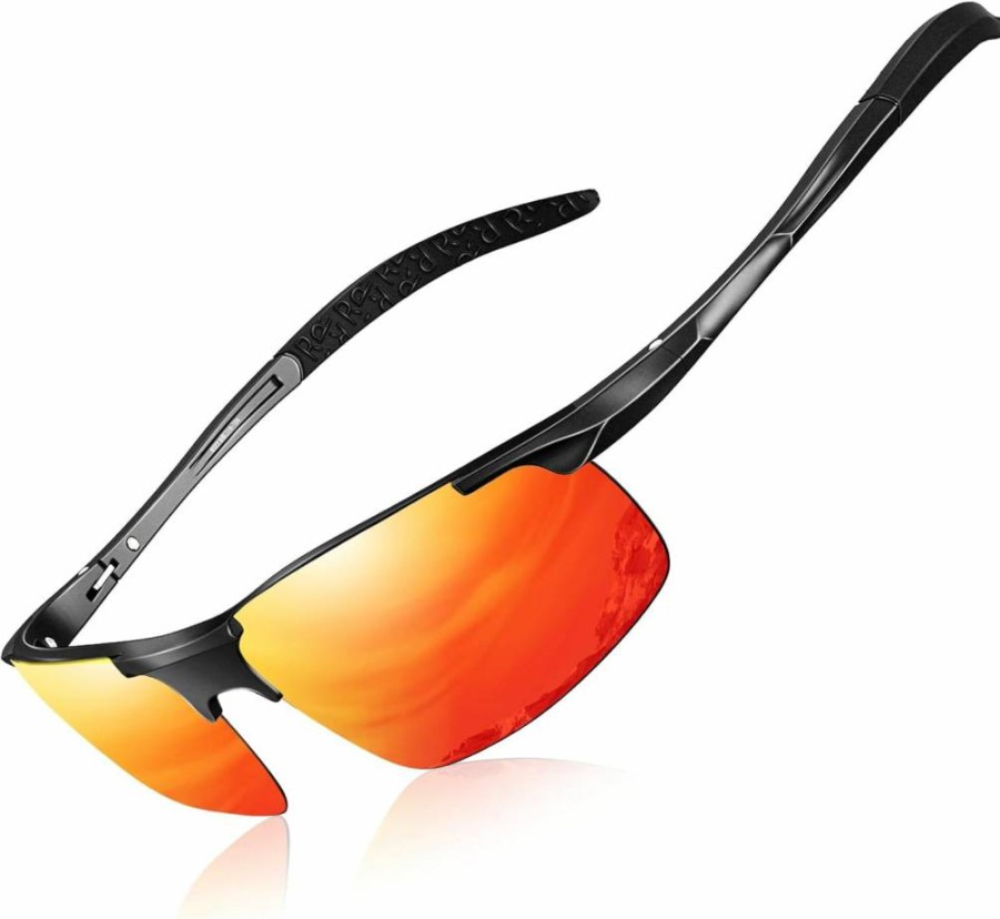 DADA-PRO Polarized Sports Sunglasses for Men - Lightweight Al-Mg Frame, UV400 Protection, Mirrored Lenses for Driving & Outdoor Activities