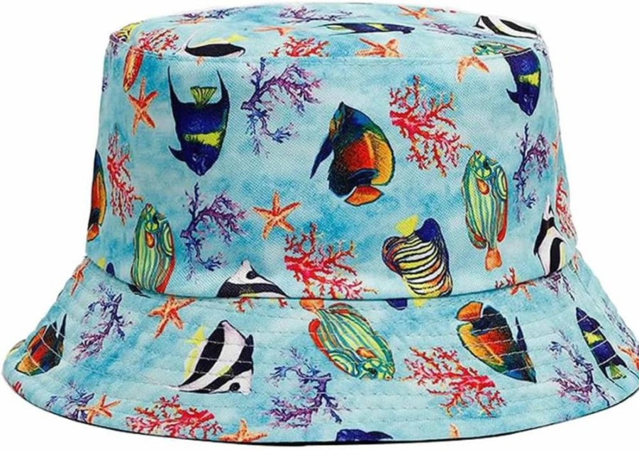 Quanhaigou Reversible Bucket Hat for Men & Women - Packable Sun Hat for Fishing, Hiking, Beach & Outdoor Travel