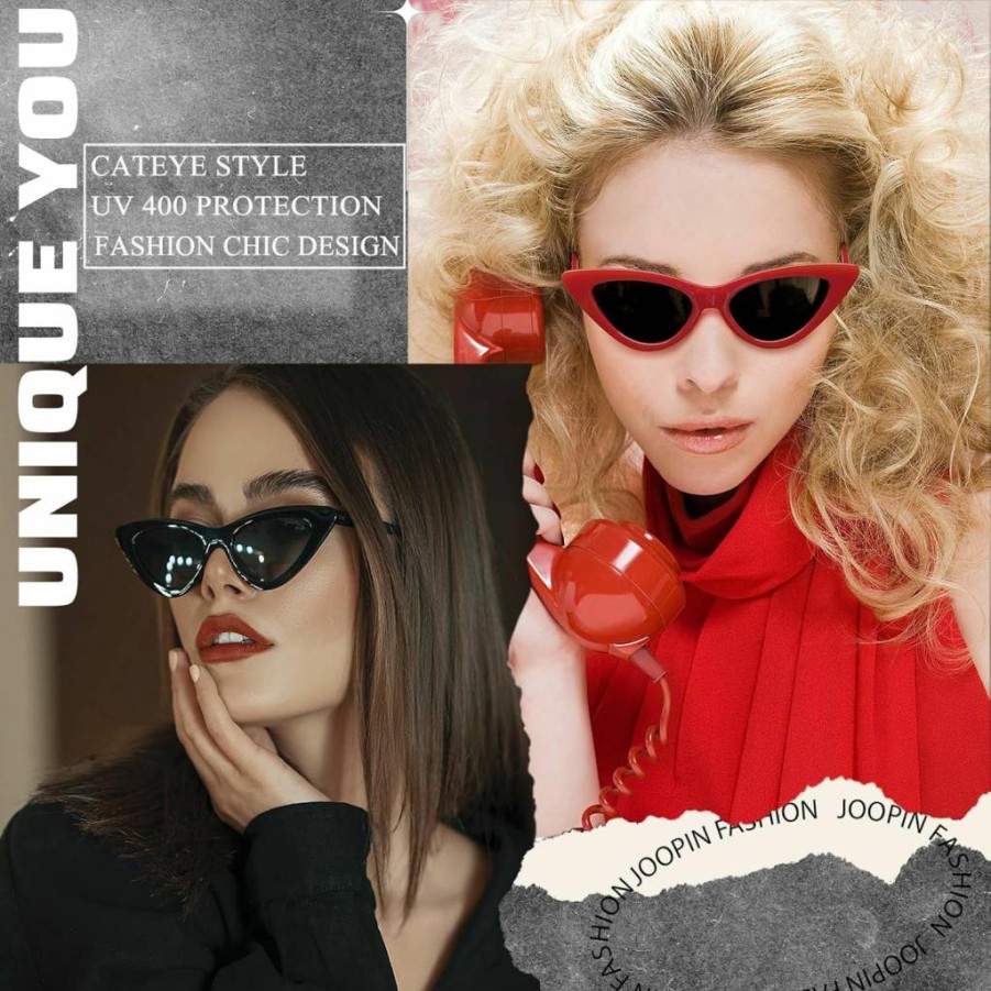 Joopin Retro Polarized Cat Eye Sunglasses for Women - Vintage Narrow Pointy Cateye Sun Glasses UV Protection