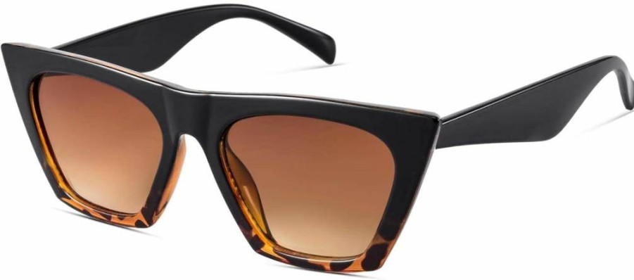 Mosanana Square Cat Eye Sunglasses for Women - Trendy Shiny UV Protection Fashion Sunglasses