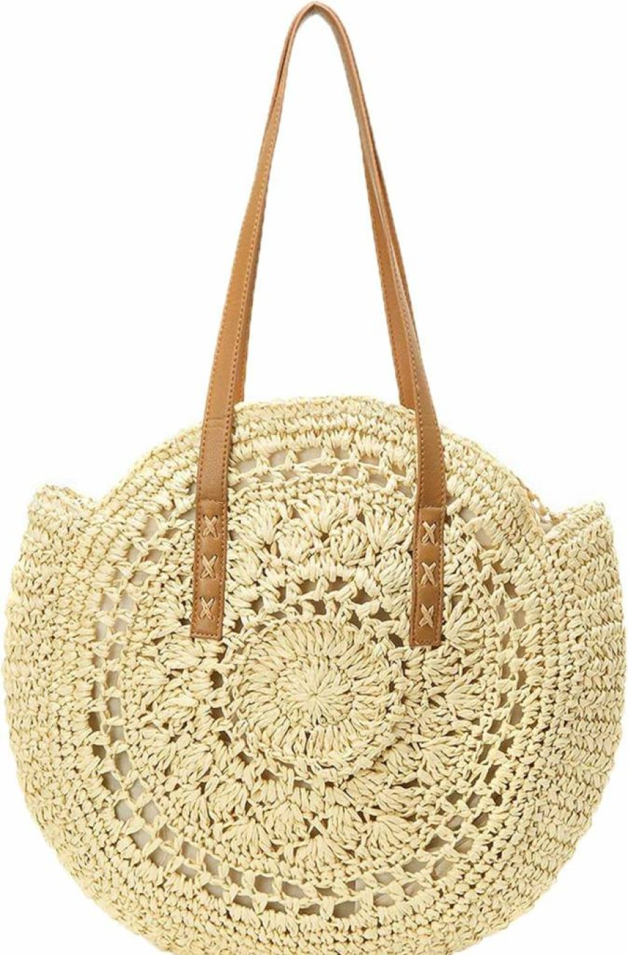 XMLMRY Foldable Straw Beach Bag for Women - Large Woven Tote Handbag, Summer Vacation Purse, Ideal Beach Gift, Durable Shoulder Bag for Outdoor Travel