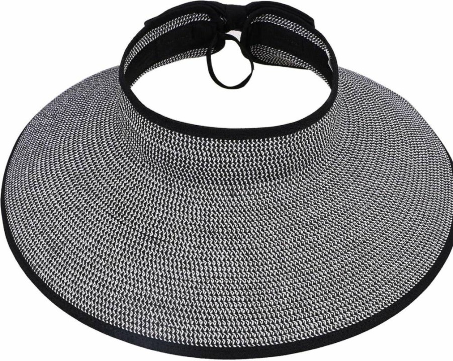 Simplicity Women's Roll-Up Wide Brim Straw Sun Hat - Fashionable Summer Visor for Outdoor Protection