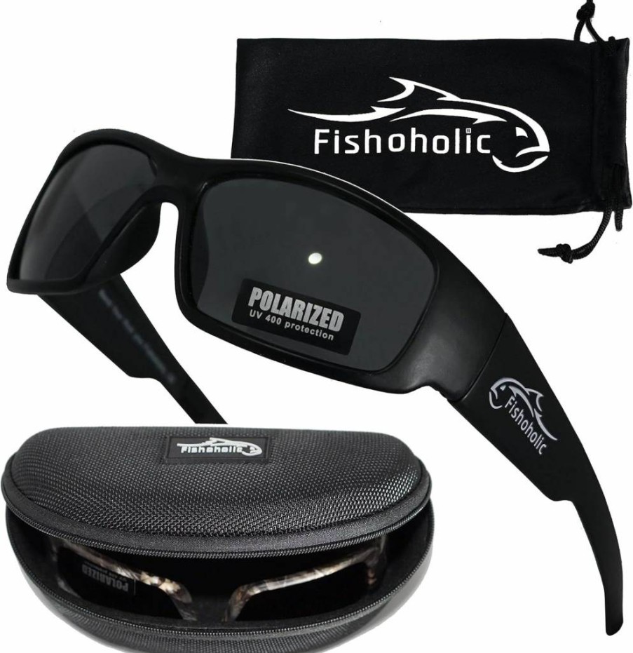 Fishoholic Polarized Fishing Sunglasses UV400 Protection - 14 Style Options with Hard Case & Pouch - Ideal Fishing Gift for Men & Women