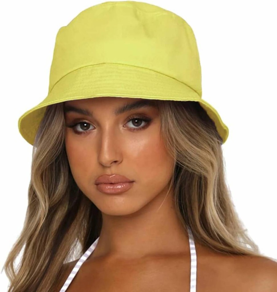 Sydbecs Reversible Cotton Bucket Hat for Women & Men – Summer Sun Beach Cap in Solid Colors