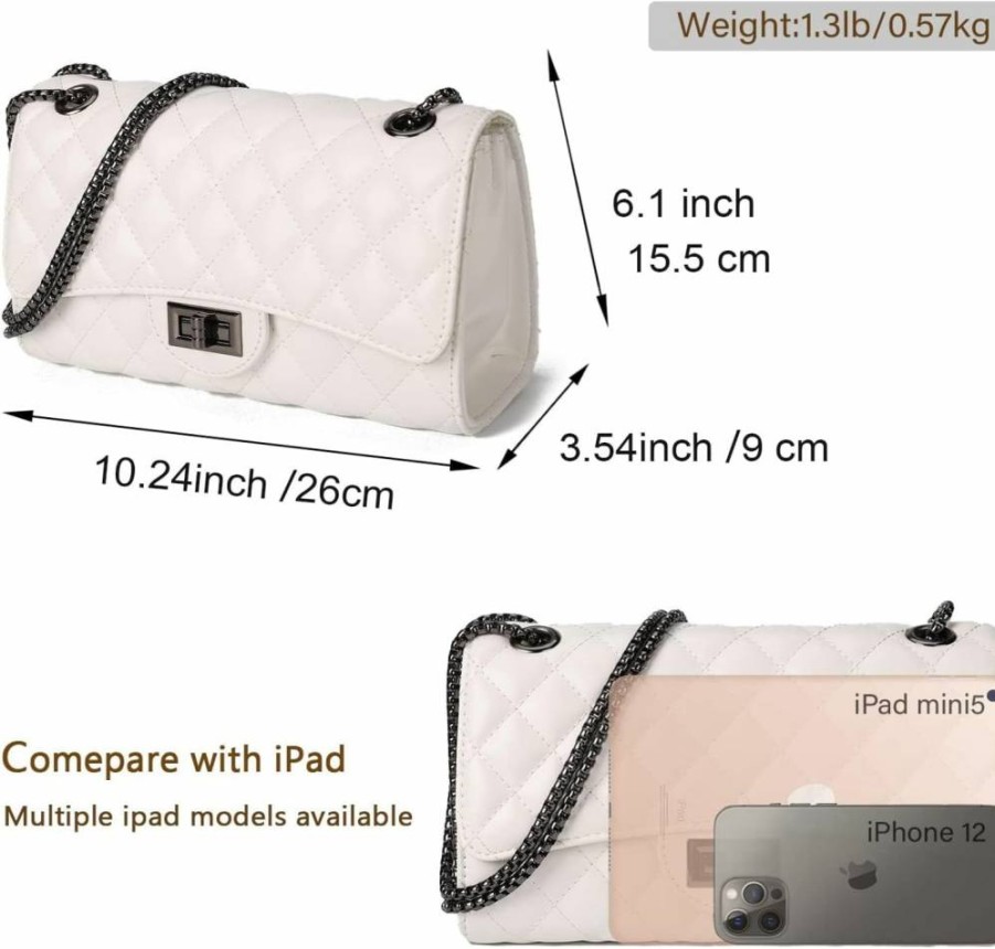Gladdon Quilted Crossbody Bag for Women - Stylish Shoulder Purse with Chain Strap, Designer Handbag for Trendy Ladies