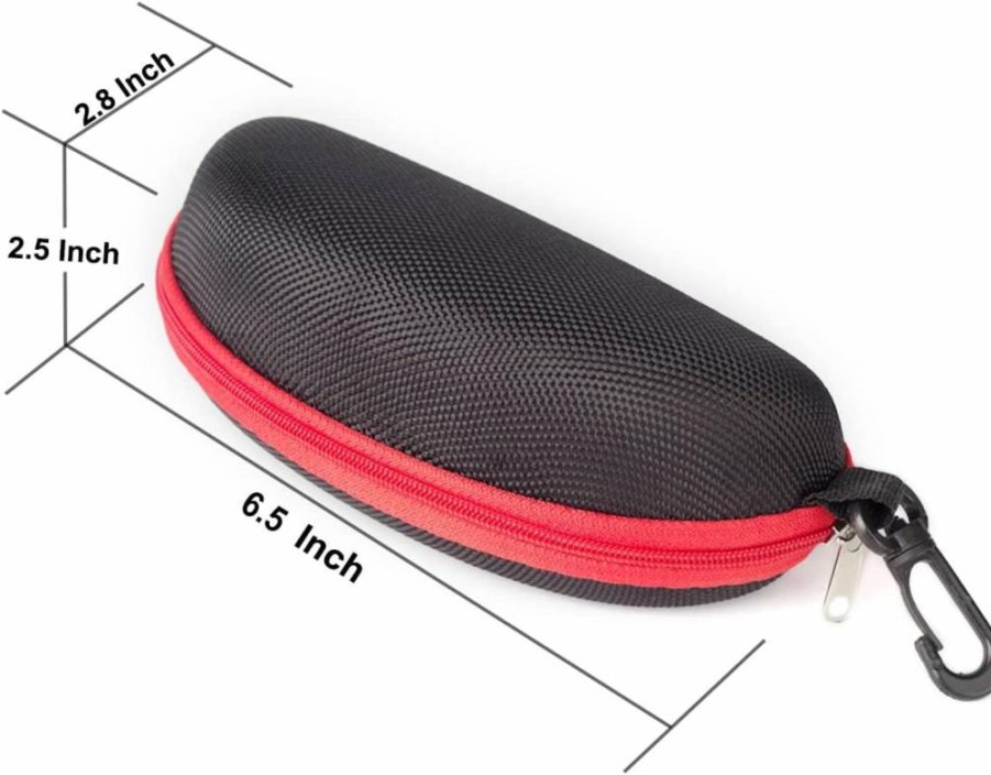 RayLove 3 Pack Zippered Sunglasses Case - Portable Travel Eyewear Holder with Hook for Men Women