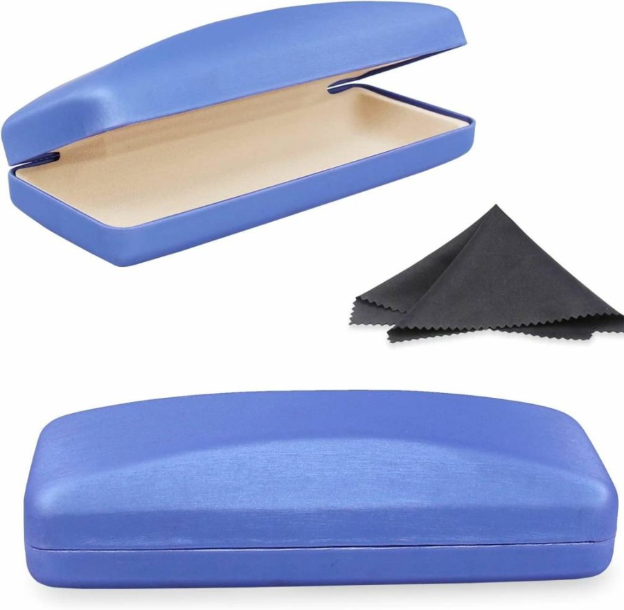 SMARTTOP Hard Shell Eyeglass Case with Microfiber Cleaning Cloth - Durable Protective Glasses Storage for Men & Women