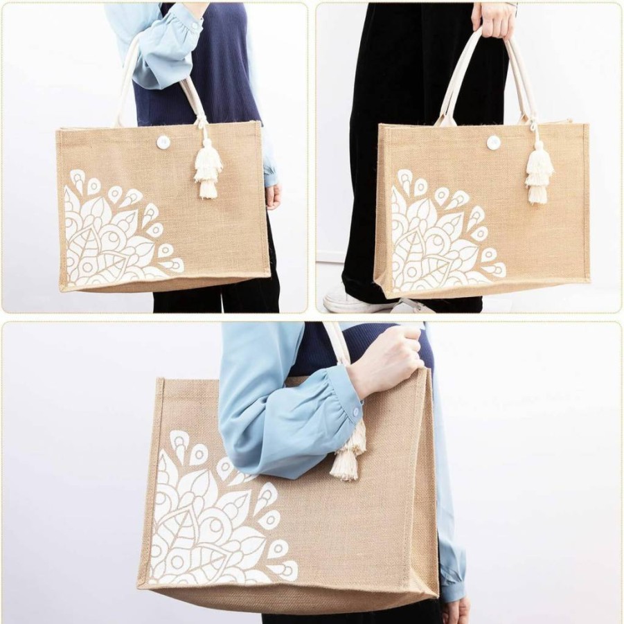 Itgowisa Straw Beach Tote Bag for Women - Waterproof Summer Vacation Pool Bag with Pockets & Tassel Handle