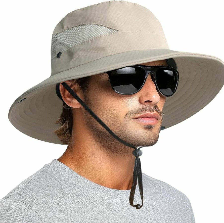 PFFY Sun Bucket Hat for Men & Women - 3" Wide Brim UPF 50+ UV Protection for Fishing, Beach & Outdoor Activities