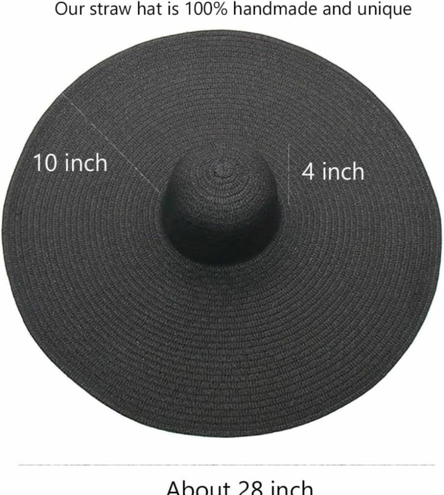 LAIKADI Women's Oversized Wide Brim Straw Sun Hat - Foldable Floppy Beach Hat, Roll Up Visor for Travel & Fashion