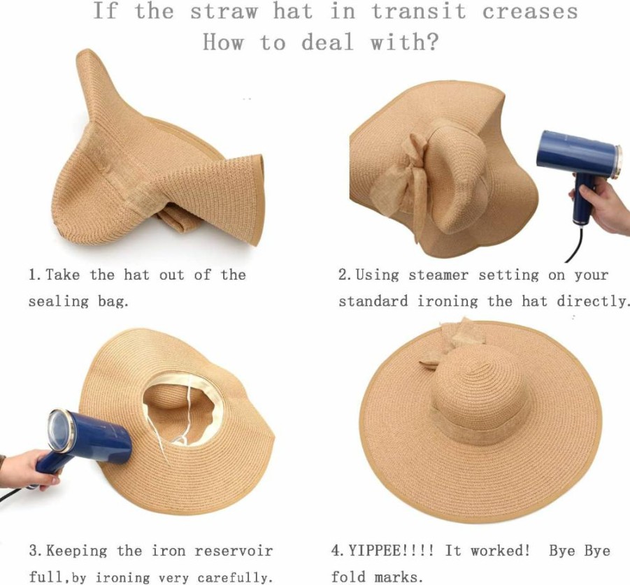 FSIGOM Women's Foldable Wide Brim Straw Hat for Sun Protection – UV Shield Summer Beach Floppy Hat