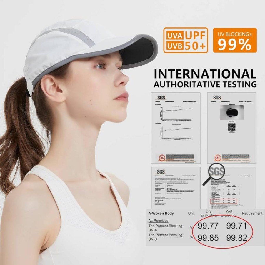 GADIEMKENSD Reflective Unstructured Sun Hat UPF 50+ for Men & Women - Lightweight Foldable Outdoor Sports Cap for Hiking, Running, Cycling