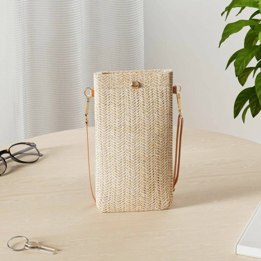 SINGBO Women's Lightweight Straw Crossbody Bag - Summer Beach Phone Purse for Women