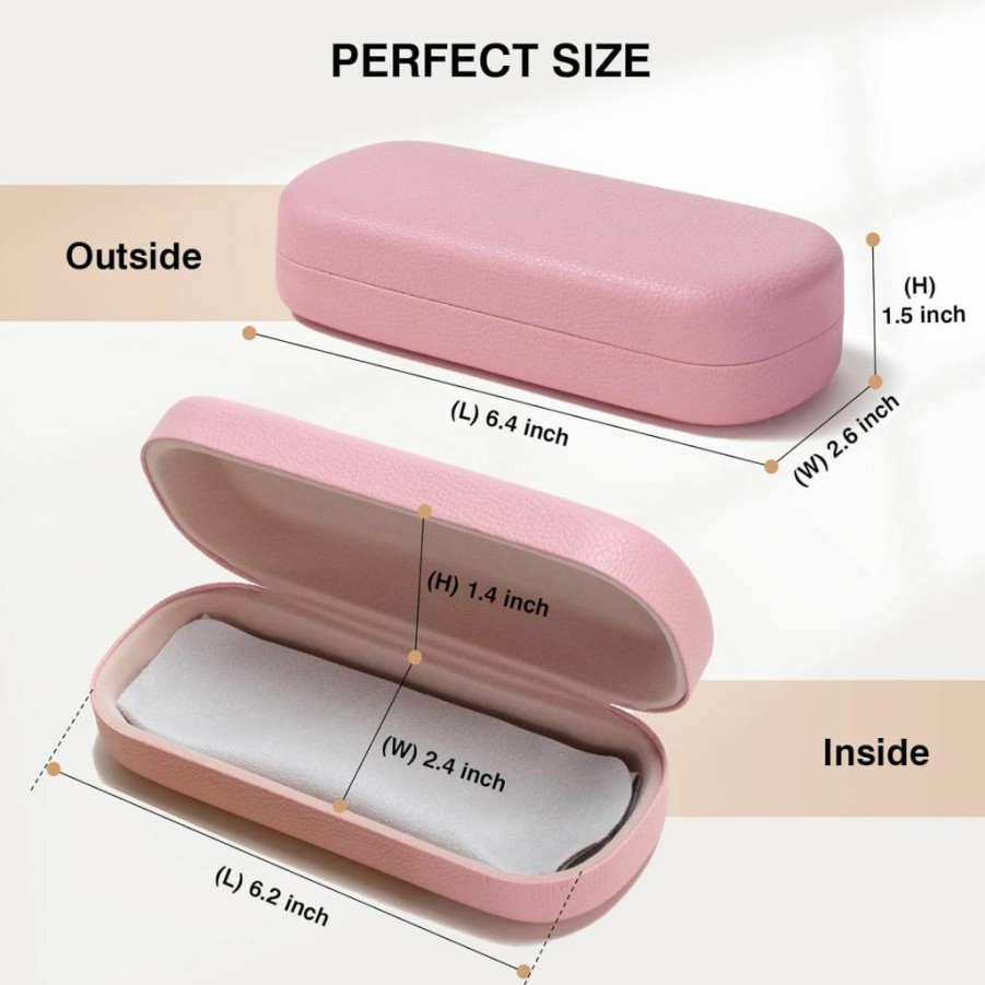 Marvolia Premium Hard Shell Eyeglasses Case - Large PU Leather Protective Holder for Sunglasses & Reading Glasses
